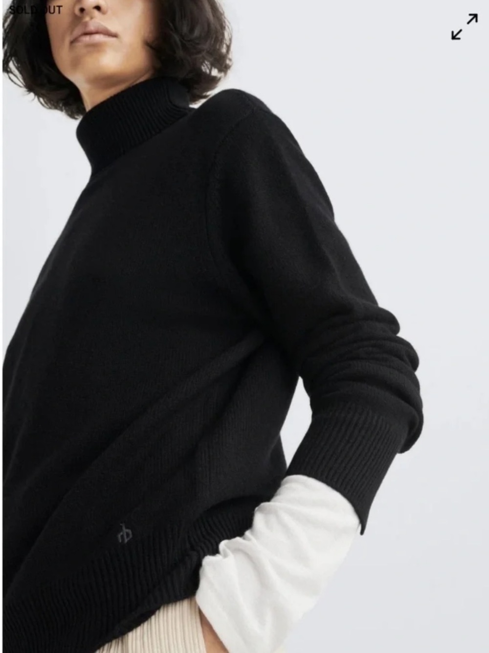 Rag & Bone 100% Cashmere Talan Relaxed Fit Turtleneck Sweater Small Black